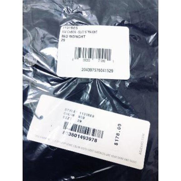 AG Adriano Goldschmied Mens Black Matchbox Slim Fit Straight Leg Jeans Sz 29 New - Picture 9 of 12